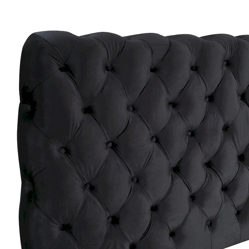 Cama Tapizada de Terciopelo Apoera con Botones
