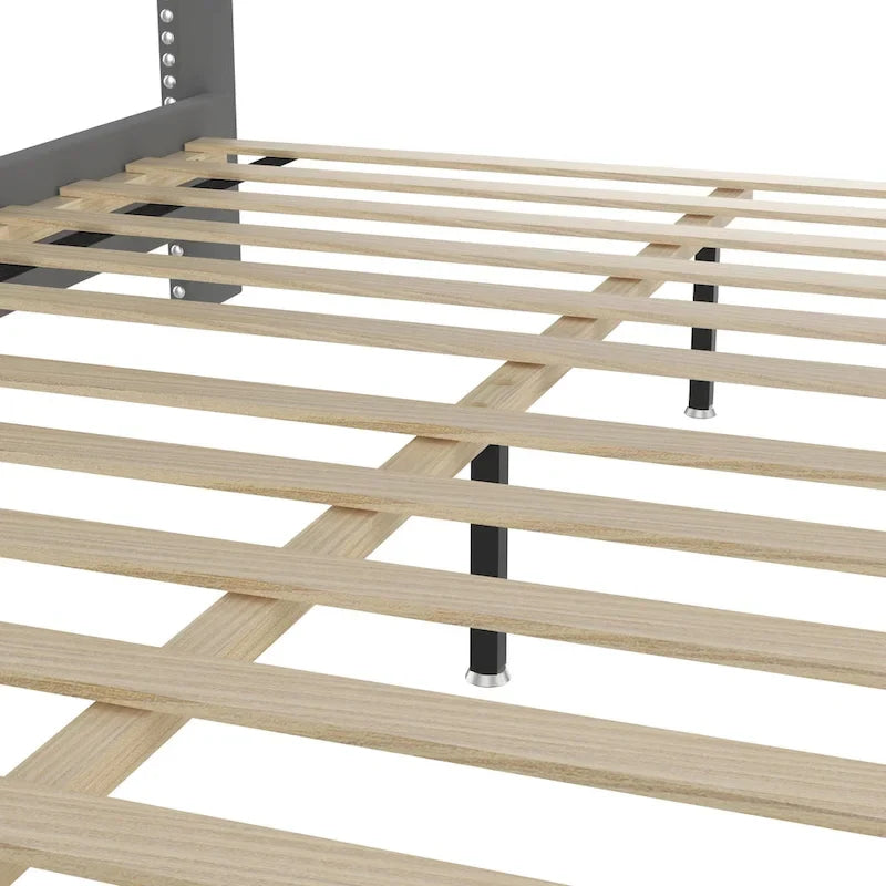 Base de cama tapizada con capitoné tamaño Queen, perfil bajo de terciopelo, tipo plataforma con cabecera de ala elevada