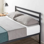 Cama de plataforma metálica de 14 pulgadas con soporte de listones de madera