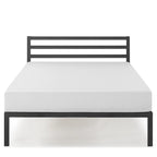 Cama de plataforma metálica de 14 pulgadas con soporte de listones de madera