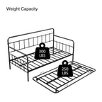 Sofá cama con estructura de metal y nido