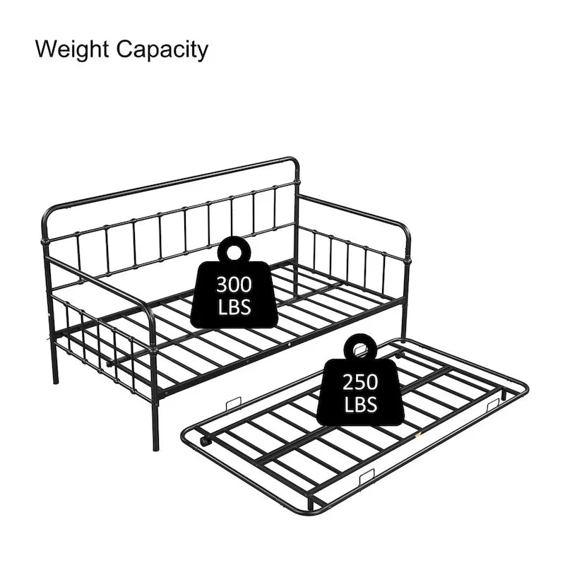 Sofá cama con estructura de metal y nido