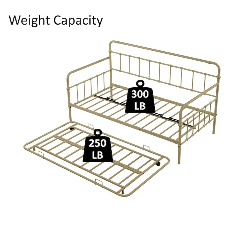 Sofá cama con estructura de metal y nido