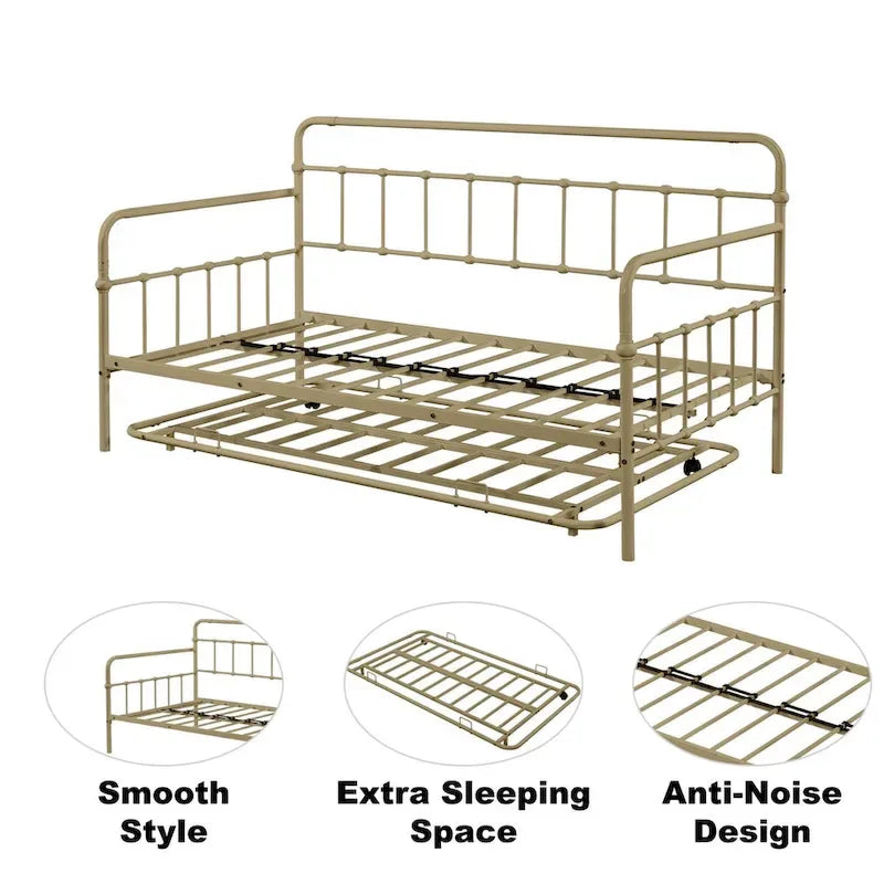 Sofá cama con estructura de metal y nido