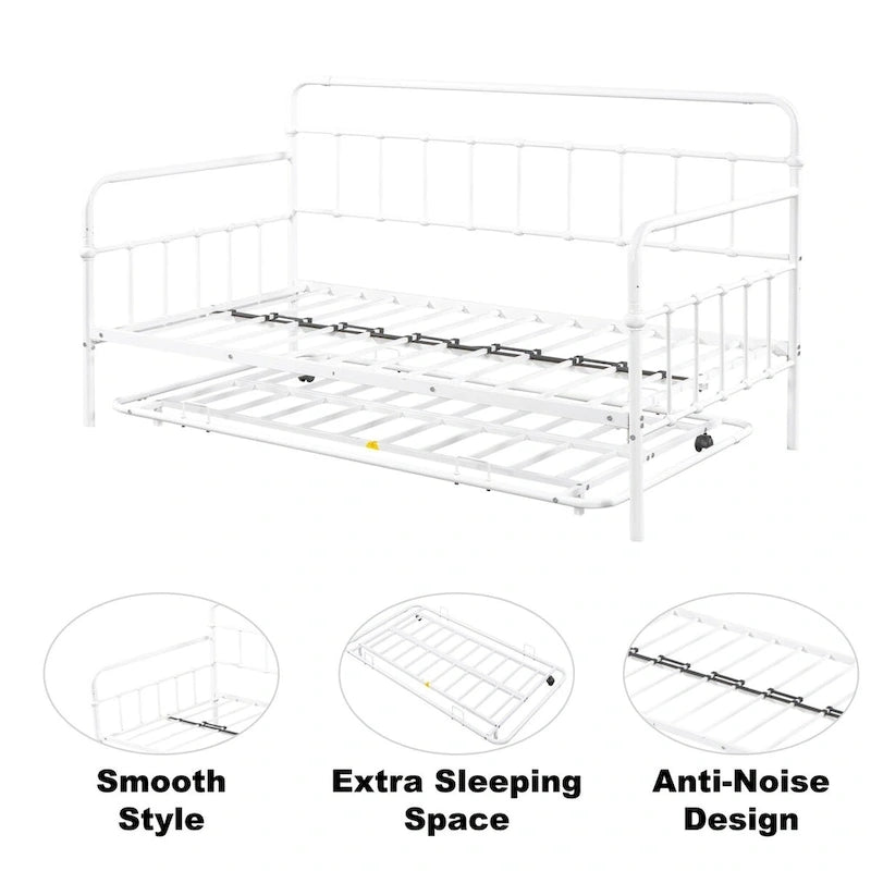 Sofá cama con estructura de metal y nido