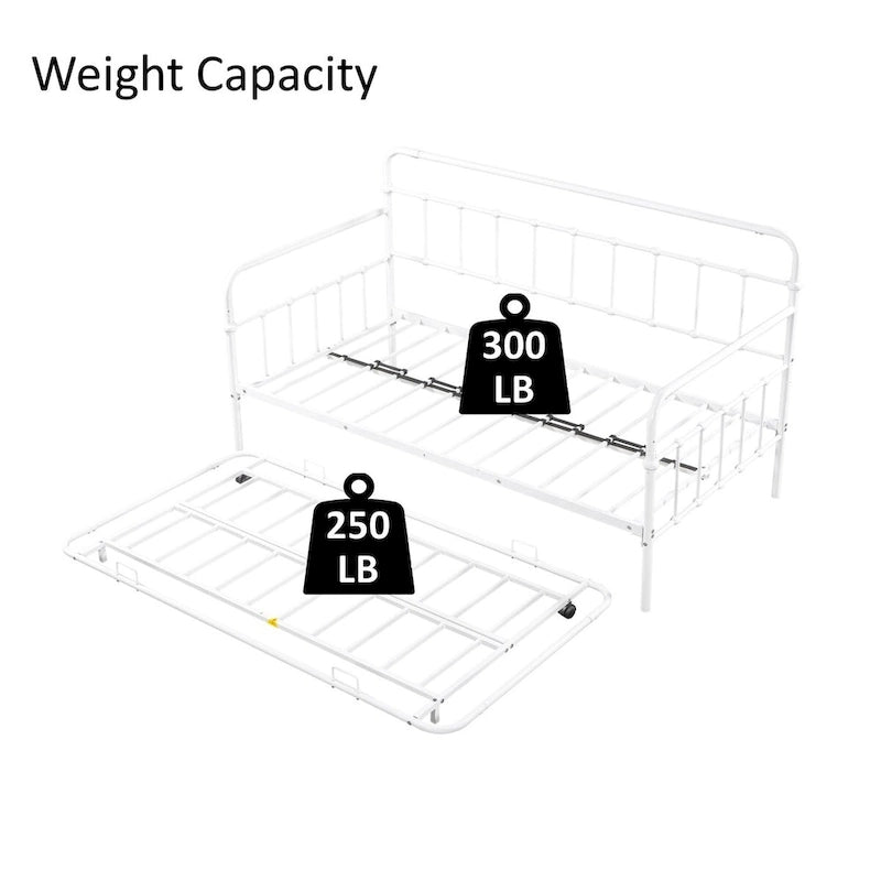 Sofá cama con estructura de metal y nido