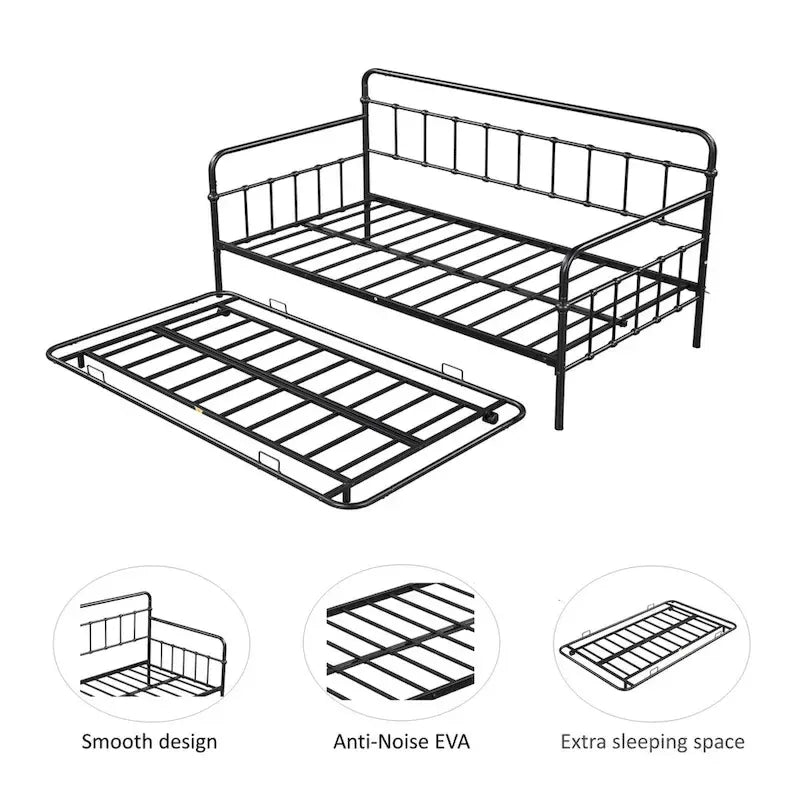 Sofá cama con estructura de metal y nido