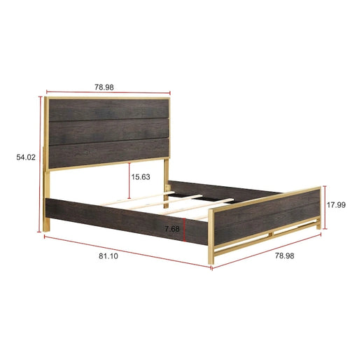Dormitorio rústico de 3 piezas con panel marrón oscuro