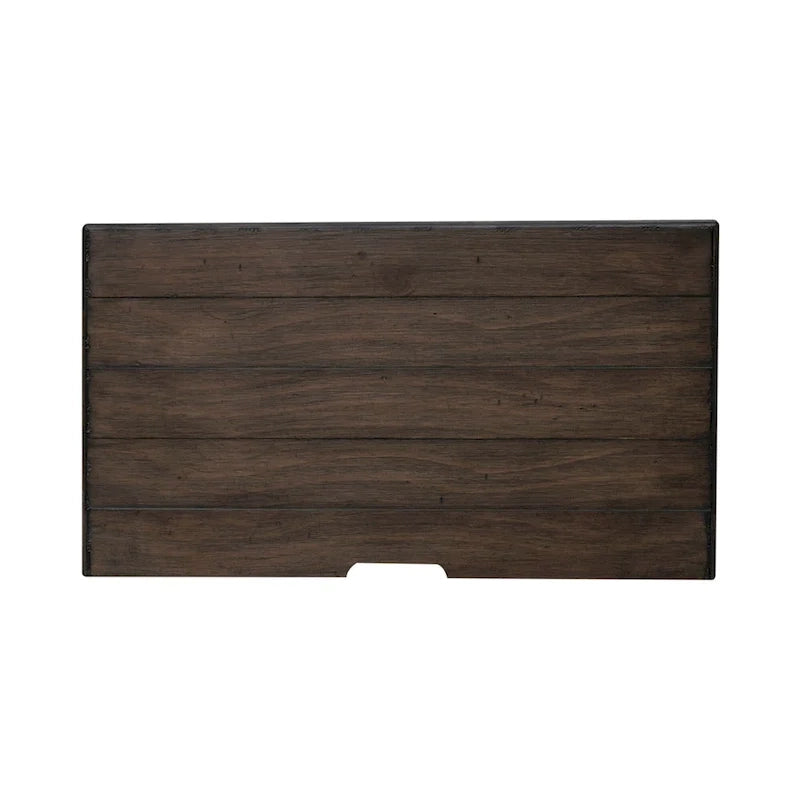 Cama, cómoda, espejo y mesita de noche River Place Riverstone en blanco y tabaco