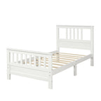 Cama de plataforma de madera con cabecera y piecera, no necesita somier