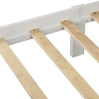 Cama de plataforma de madera con cabecera y piecera, no necesita somier