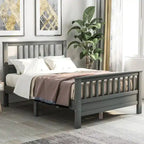 Cama de plataforma de madera con cabecera y piecera, no necesita somier