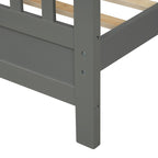 Cama de plataforma de madera con cabecera y piecera, no necesita somier