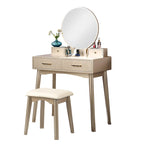 Tocador y taburete de madera contemporáneos para dormitorio