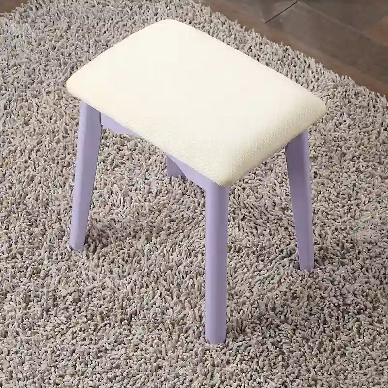 Tocador y taburete de madera contemporáneos para dormitorio