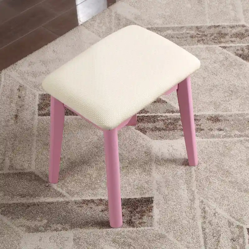 Tocador y taburete de madera contemporáneos para dormitorio