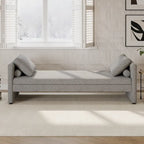 Sofá cama moderno tapizado con almohadas, cama individual pequeña, no necesita colchón, tela de lino