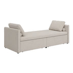 Sofá cama moderno tapizado con almohadas, cama individual pequeña, no necesita colchón, tela de lino