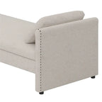 Sofá cama moderno tapizado con almohadas, cama individual pequeña, no necesita colchón, tela de lino