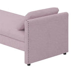 Sofá cama moderno tapizado con almohadas, cama individual pequeña, no necesita colchón, tela de lino